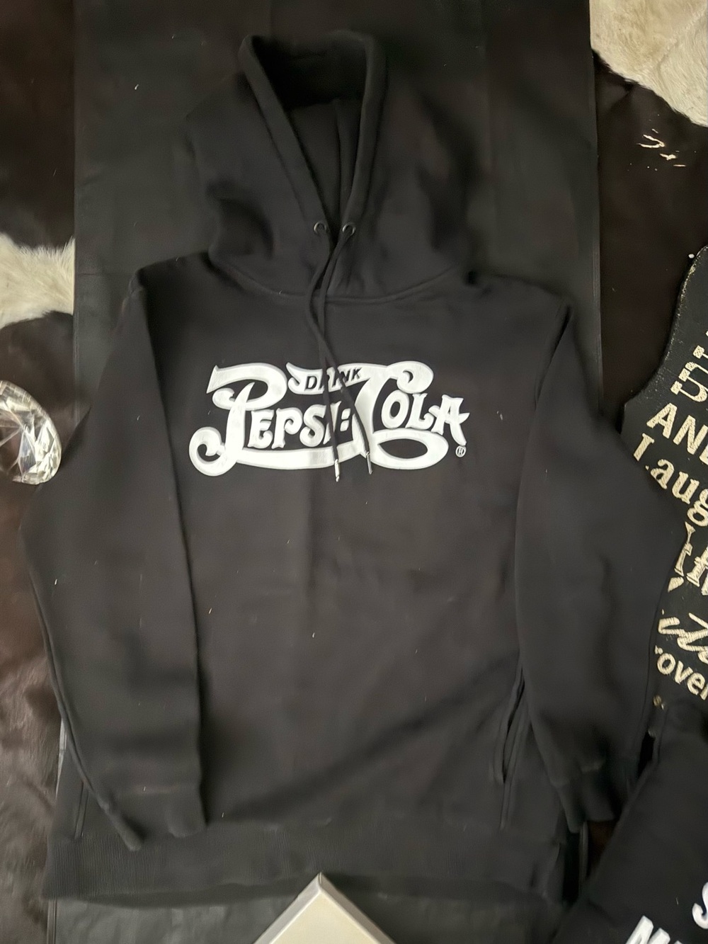 Pepsi Black Hoodie with White Logo